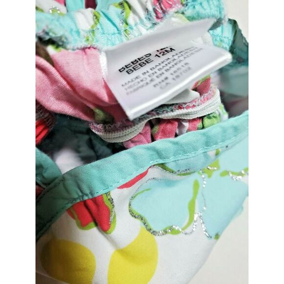 Youngland Dress 12M Baby Toddler Girls Aqua Blue Pink Flower Sun Summer 12-18m - Picture 4 of 6